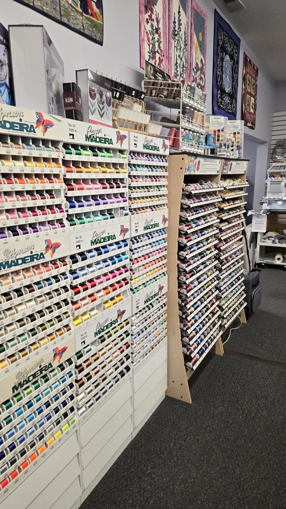 Embroidery thread and quilting at Select Sewing