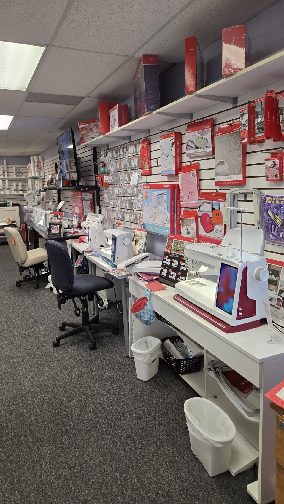 The Select Sewing machine showroom and service area