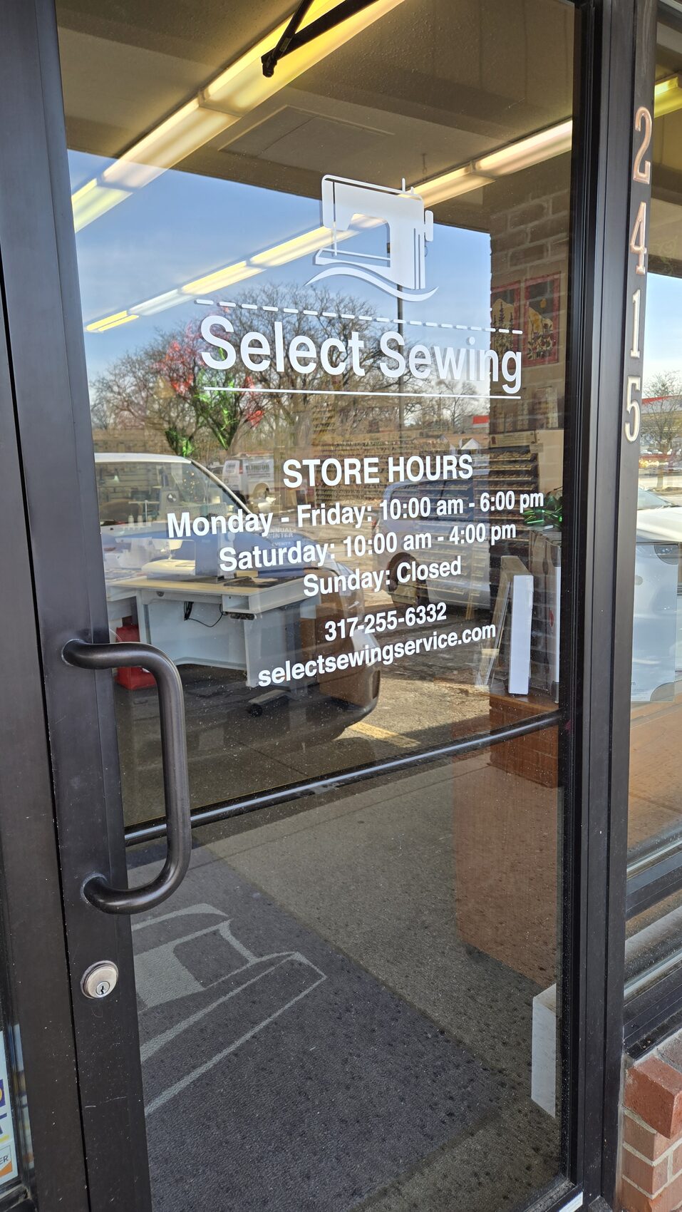 The Select Sewing storefront in Indianapolis